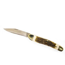 Grohmann Slimline Folding Pocket Knife - Natural Staghorn Handle